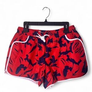 Red and Black Women's Shorts